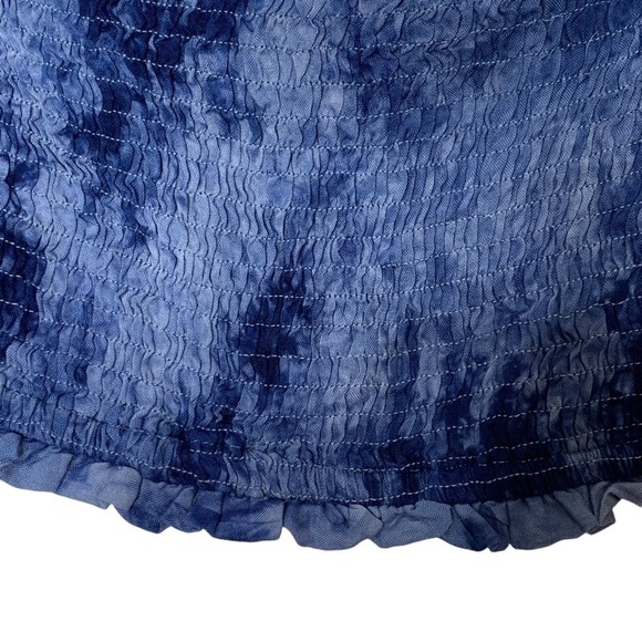 2/$30 Hot Miami Styles Blue Smocked Crop Top Skirt Tie Dye Two Piece Set Large - Picture 11 of 16